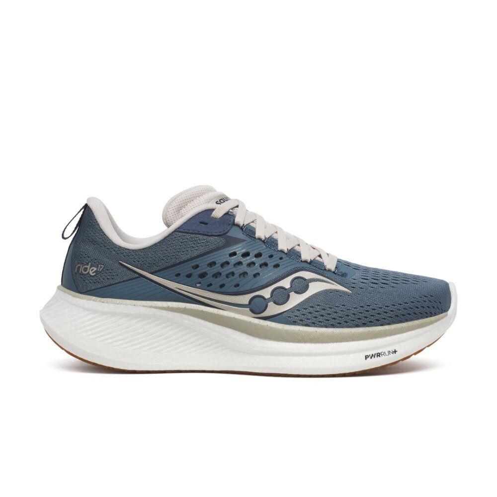 Saucony Women`s Ride 17 Neutral Everyday Running Shoe - Mirage/gum - Blue