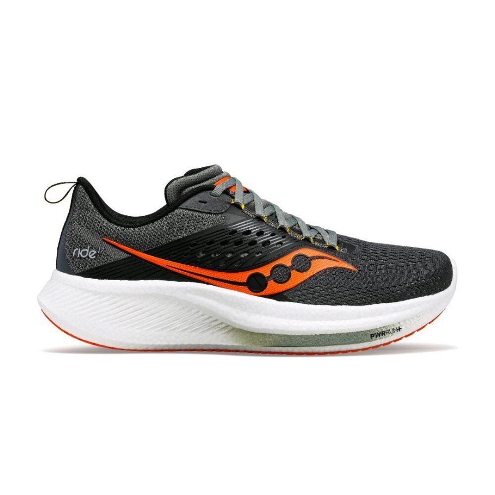 Saucony Men`s Ride 17 Running Shoes - Shadow/pepper - Shadow/Pepper