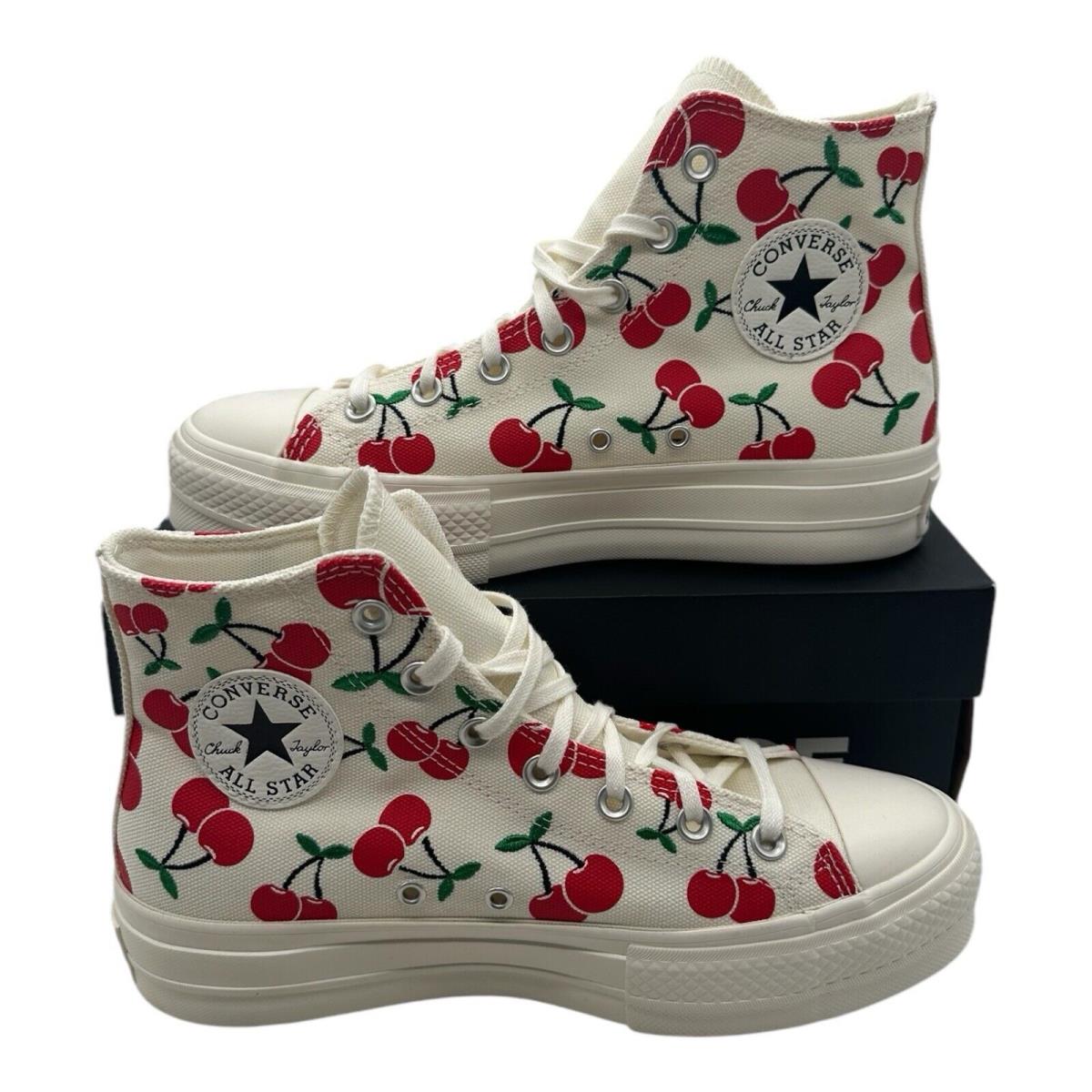 Converse Chuck Taylor All Star Lift Hi Platform Shoes Women`s 9 Cherries A08096C