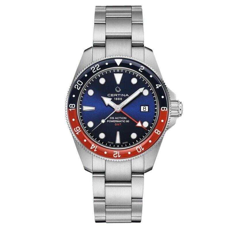 Certina DS Action Gmt Powermatic 80 41mm Blue-red Men`s Watch C0329291104100