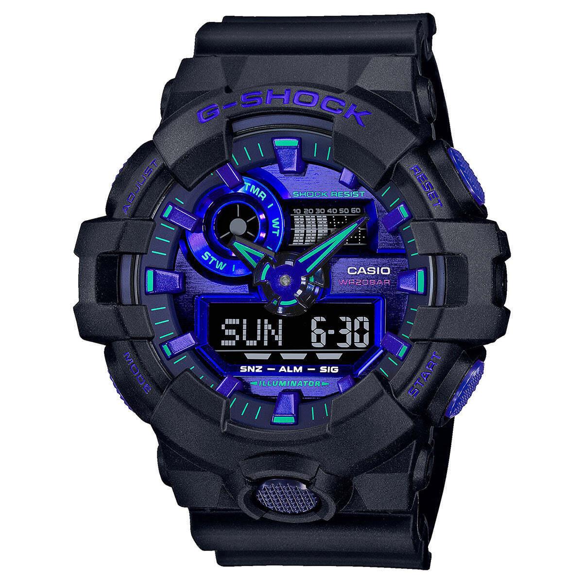 Casio G-shock GA-700VB-1ADR Black Resin Strap Men`s Watch