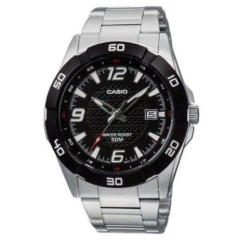 Casio Men MTP1292D-1A Stainless Steel Band Balck Dial Watch