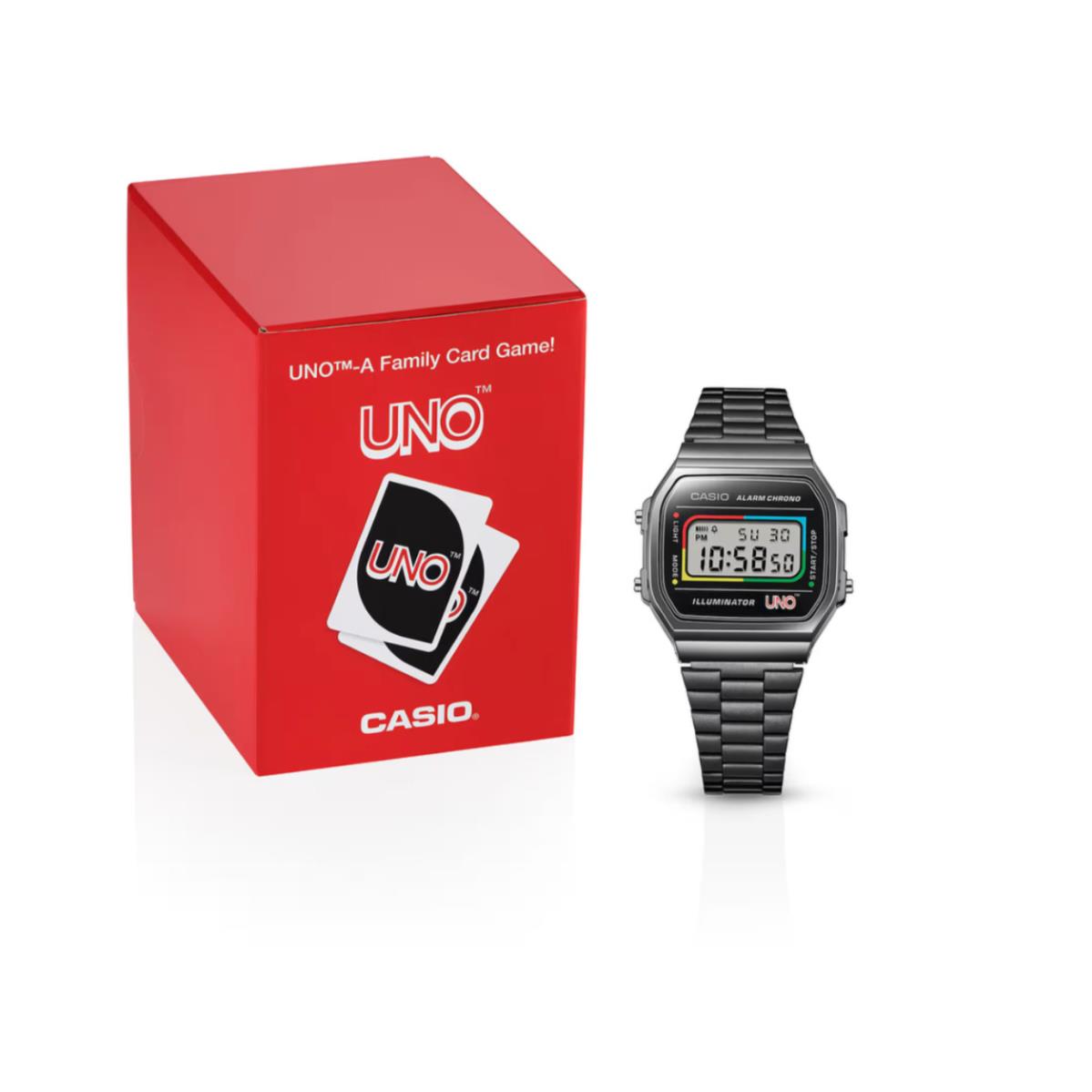 Casio G-shock x Uno Vintage A168WEUC-1A Collaboration Quartz Digital Black 2024