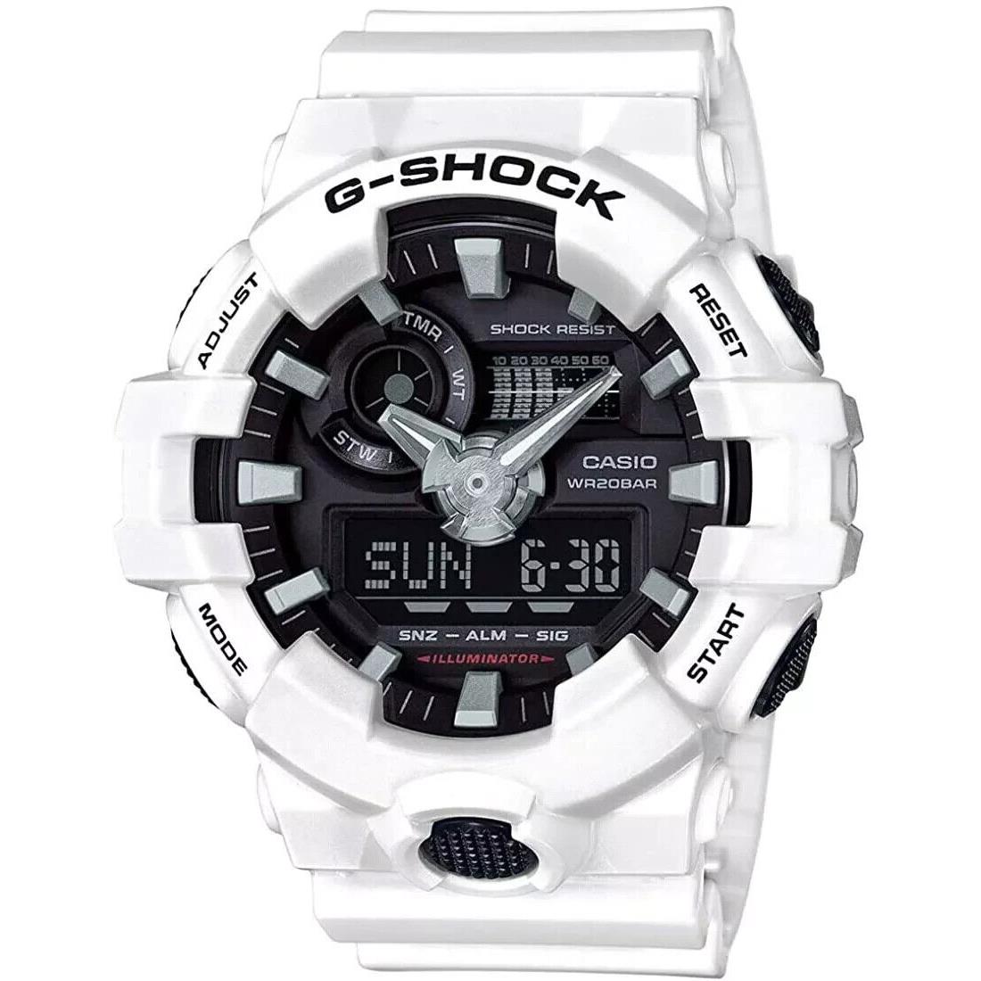 Casio G-shock GA-700-7A Wrist Watch For Men White Strap Analog-digital GA700-7A