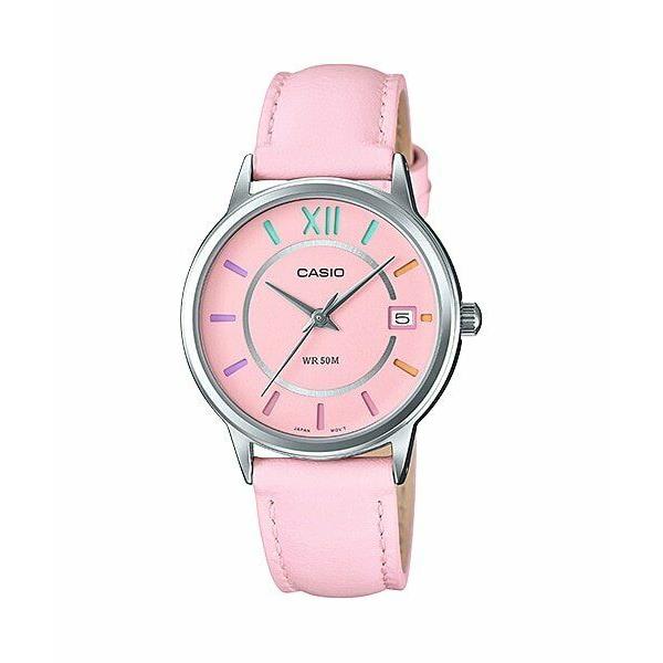 Casio Leather Band Dress Pink Ladies Watch LTP-E134L-4B