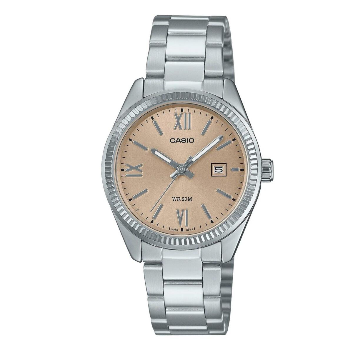 Casio LTP1302DD-4A2V Women`s Standard Stainless Steel Sun Ray Dial Analog Watch - Band: Silver, Bezel: Silver