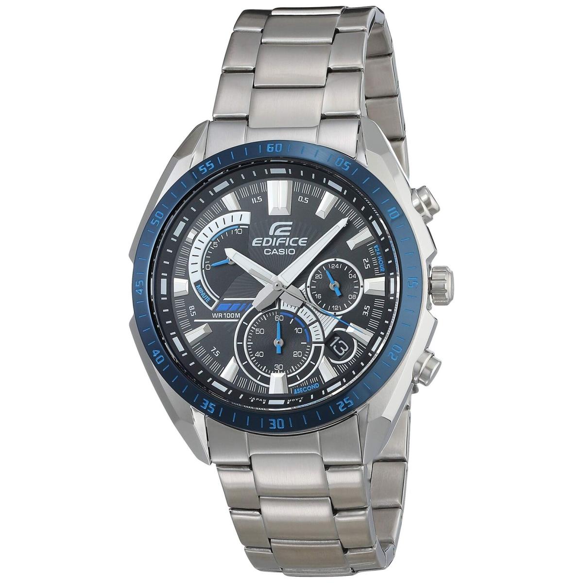 Casio Men`s Edifice Quartz Stainless Steel Strap Silver 22 Casual Watch