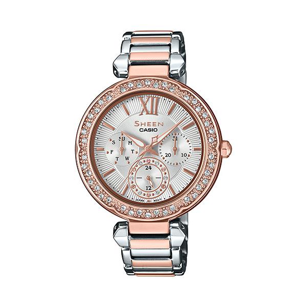 Casio Sheen Sparkling Swarovsk Crystals Bezel Pink Gold Plated SHE-3061SPG-7A