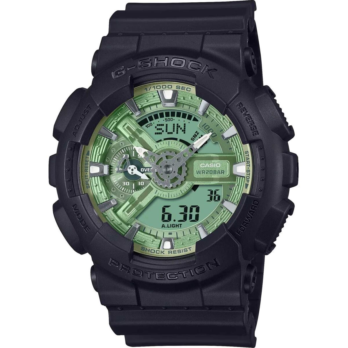 Casio G-shock Analog-digital 1110 Series Green Dial Watch GA110CD-1A3