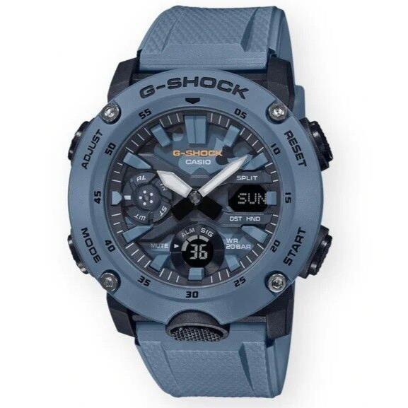 Casio G-shock GA2000SU-2A Carbon Core Guard Structure Blue Camo Dial