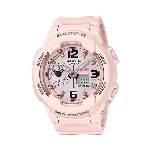 Casio Baby-g Unisex Design Dual Dial World Time Pink Color Watch BGA-230SC-4B