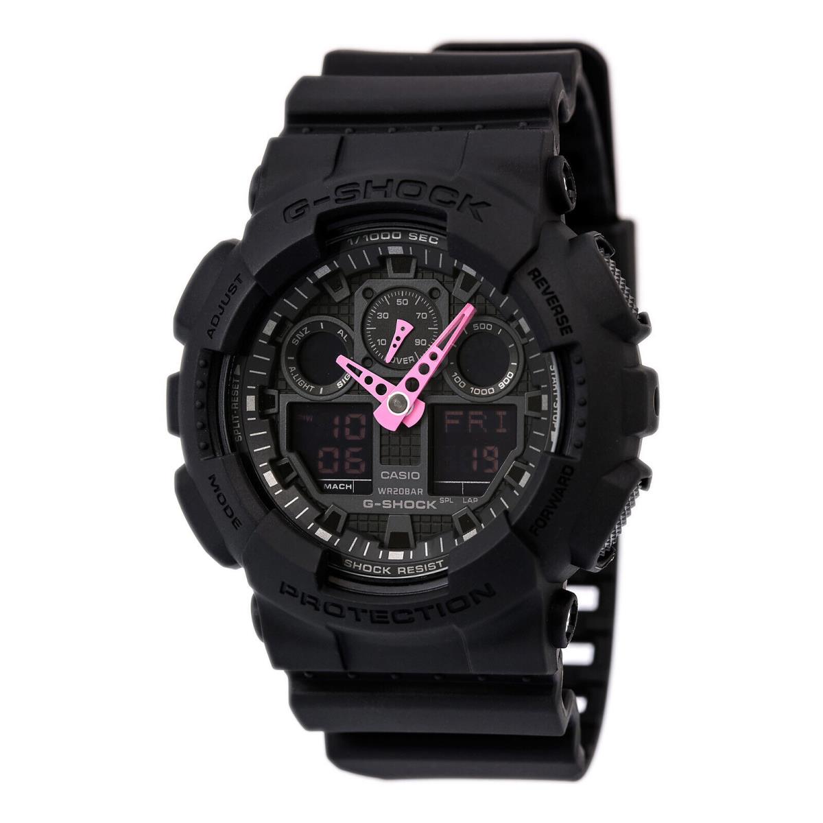 Casio GA100C-1A4 Men`s G-shock Black Ana-digi Dial Black Resin Band Alarm Watch