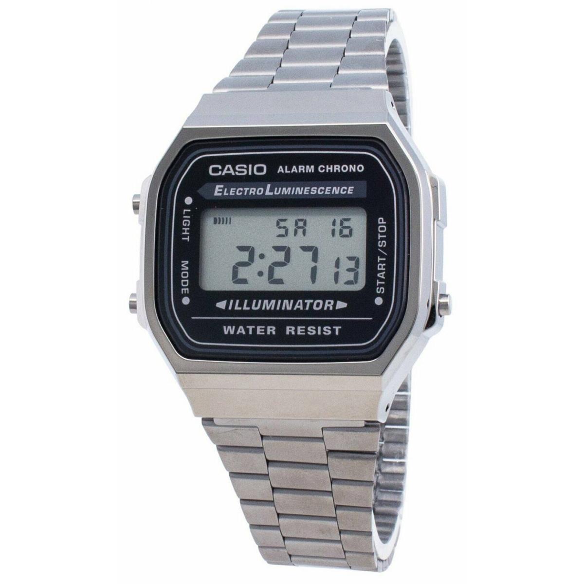 Casio Classic Youth Design Grey Stainless Steel Strap Watch A168WGG-1A