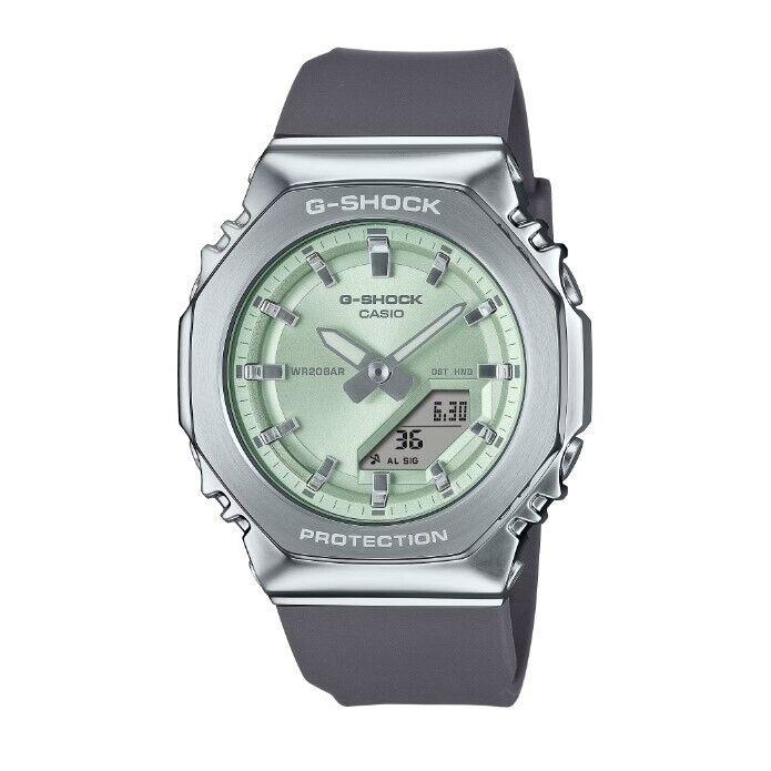 Casio G-shock Analog-digital Metal Bezel Green Dial Women`s Watch GMS2110-3A