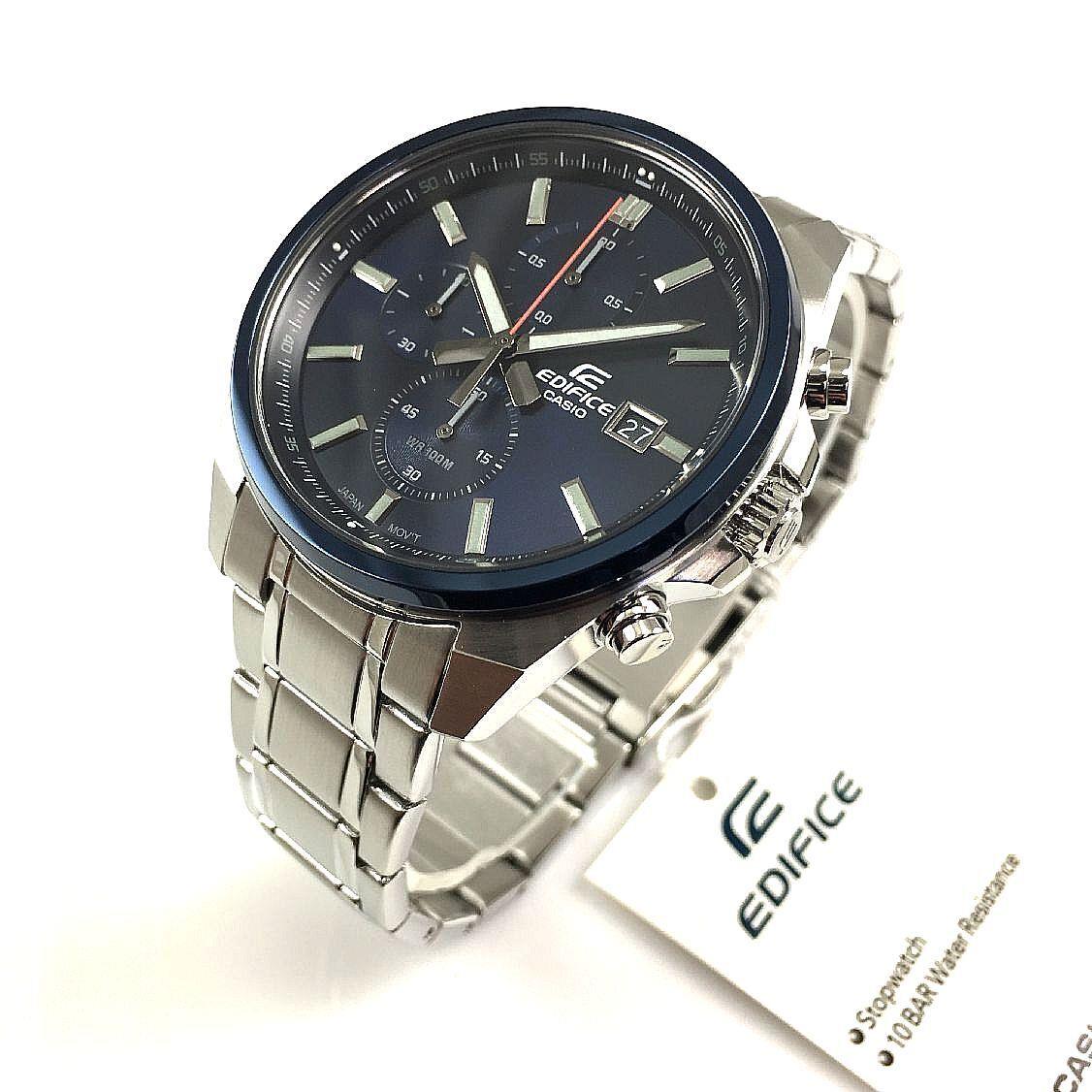 Men`s Casio Edifice Stainless Steel Chronograph EFV-610DB Watch EFV610DB-2AV