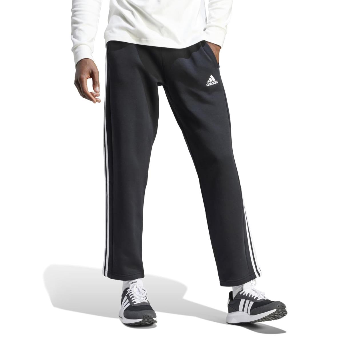 Man`s Pants Adidas Essentials Fleece Open Hem 3-Stripes Pants