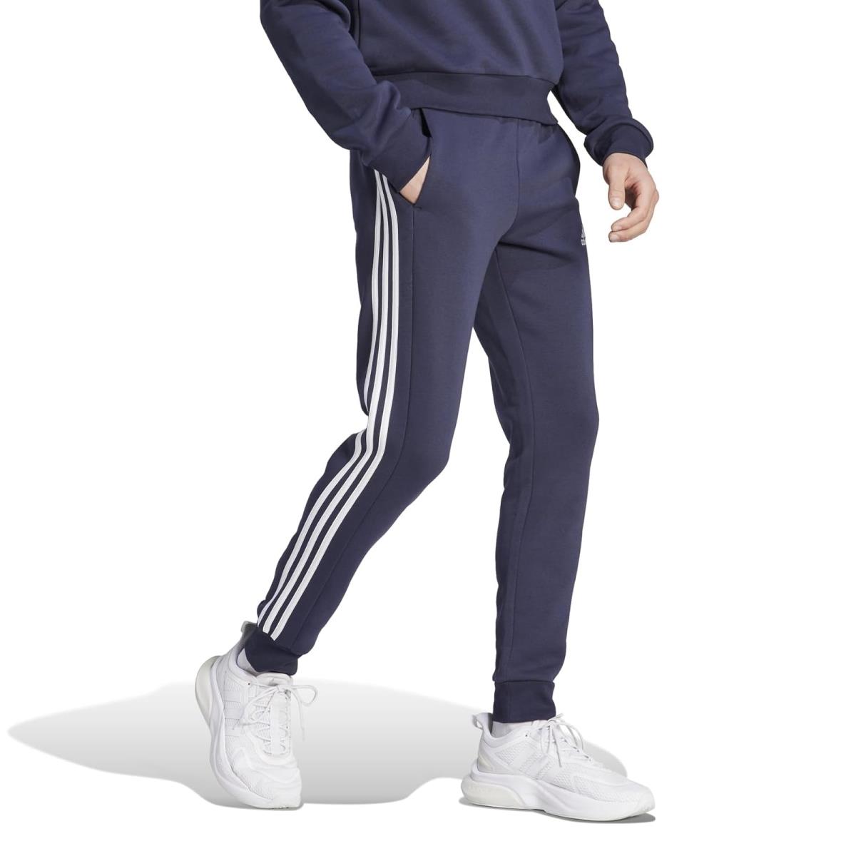 Man`s Pants Adidas Essentials Fleece Tapered Cuffed 3-Stripes Pants