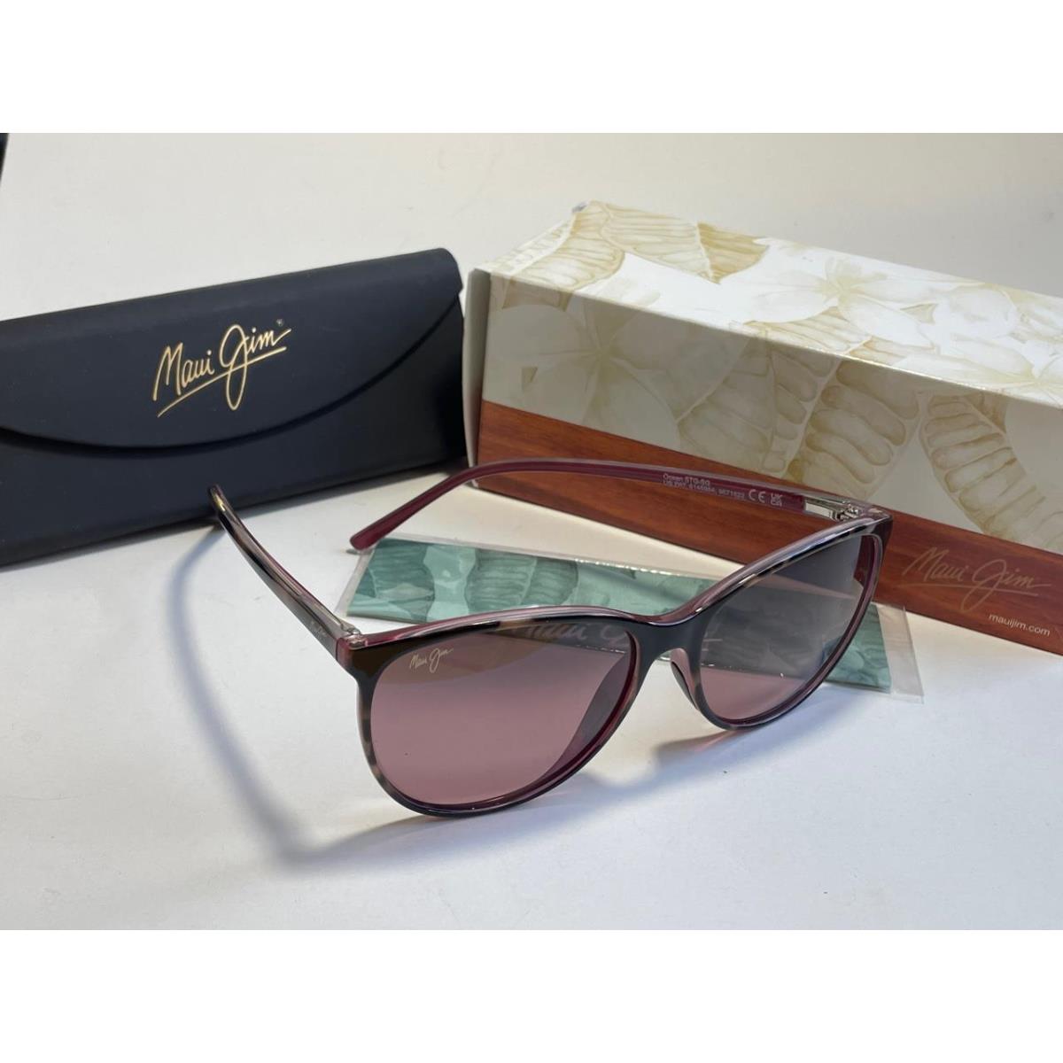 Maui Jim Ocean Polarized Sunglasses 723-12B Tortoise Raspberry/rose Glass Women