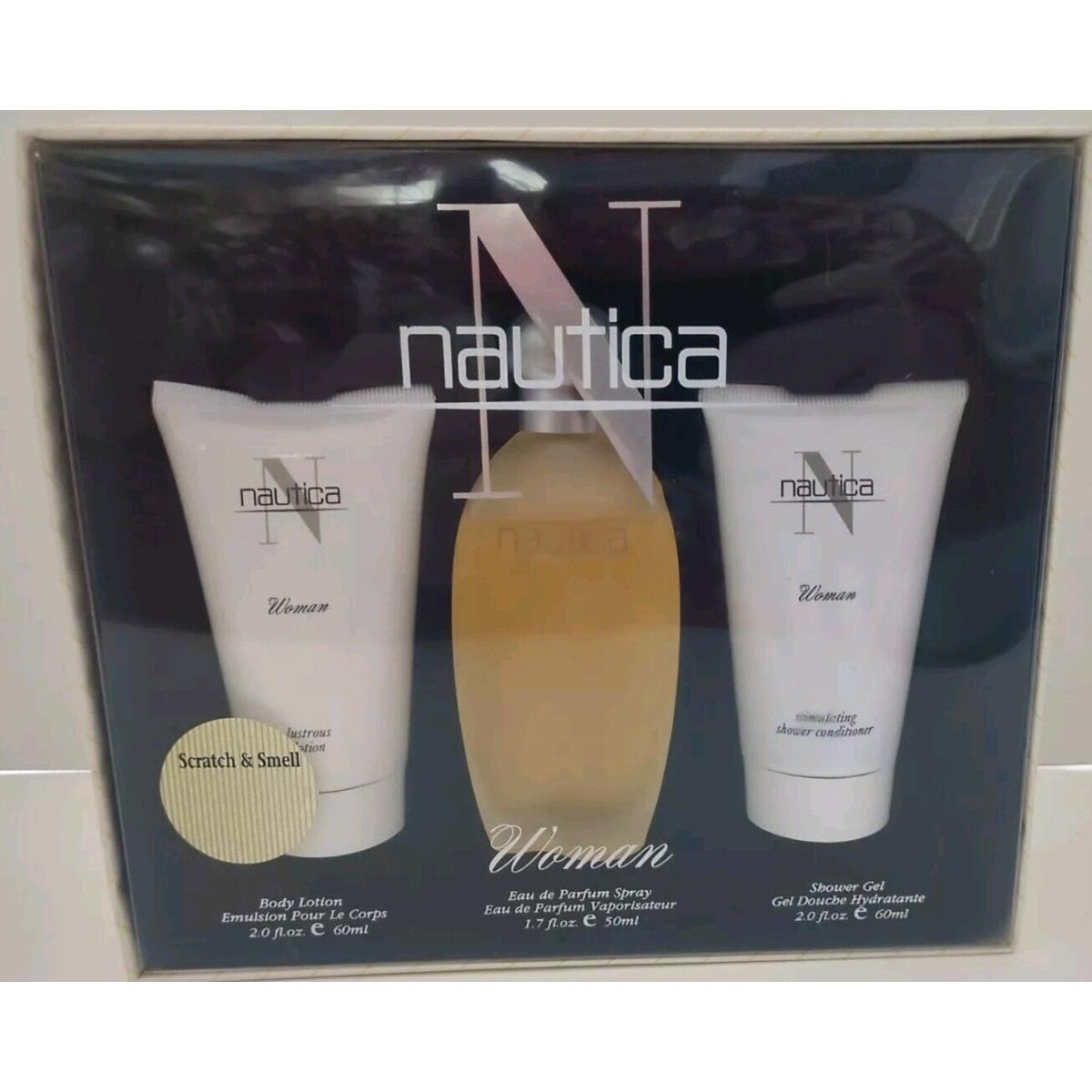 Nautica Woman Parfum Spray Shower Gel Body Lotion Gift Set