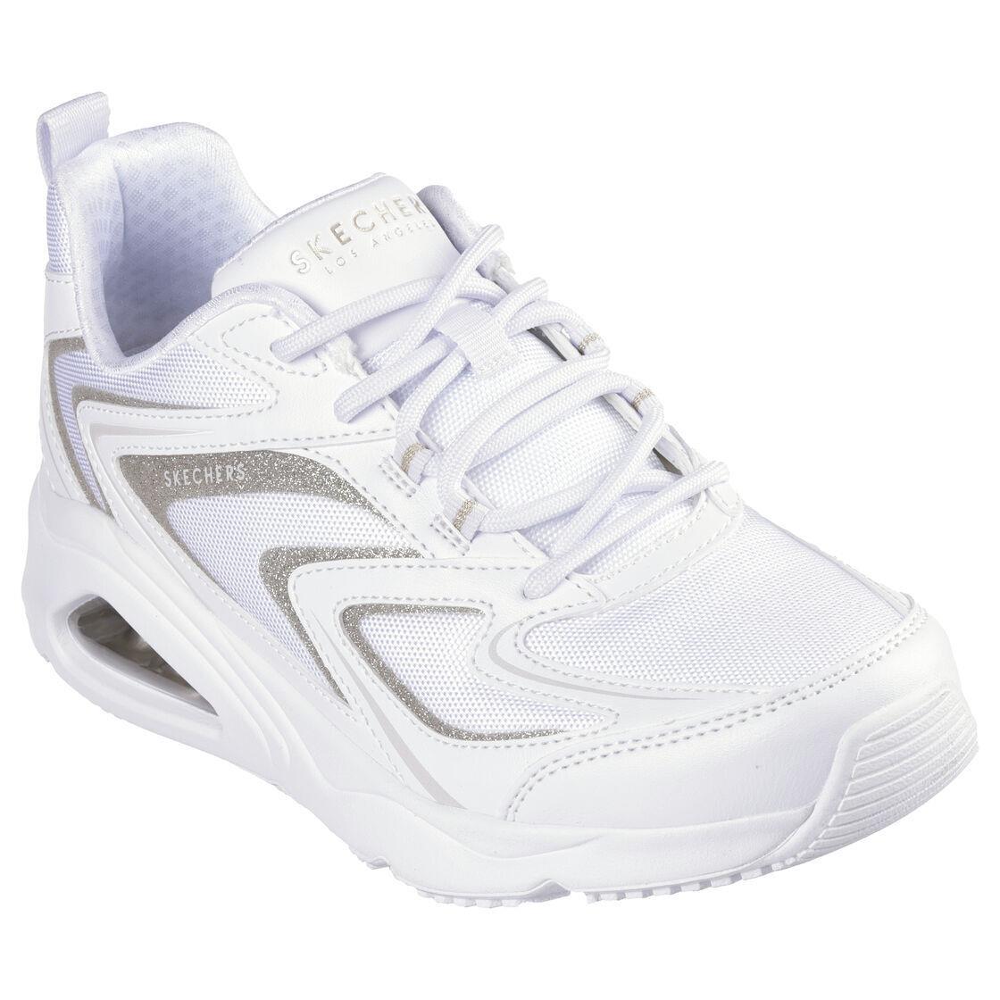 Woman Skechers Tres Air Uno Shimm-airy 177422 Color White/gold