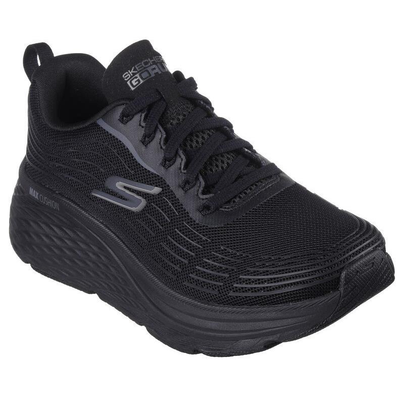 Womens Skechers Max Cushioning Elite 2.0 Black Mesh Shoes - Black