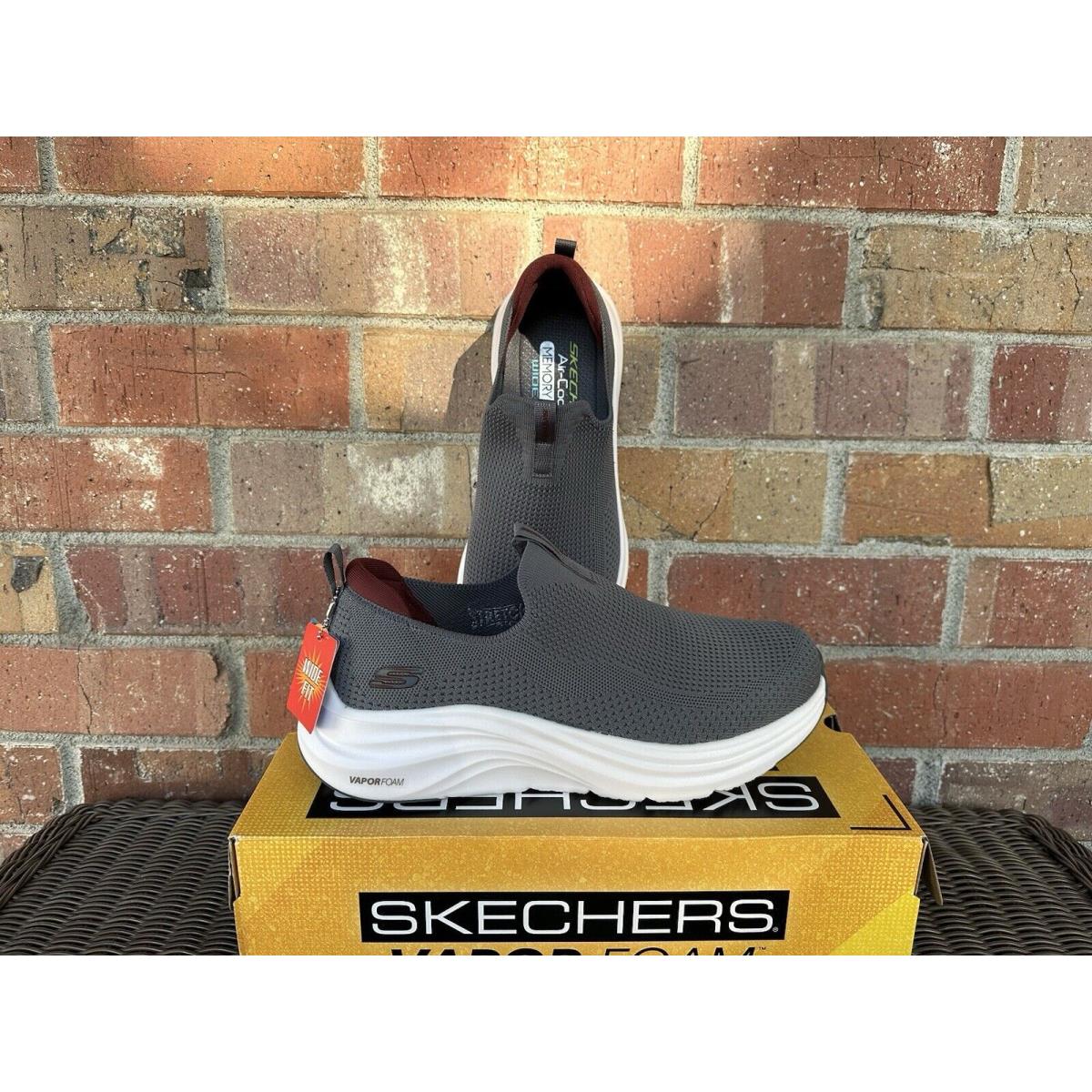 Skechers Vapor Foam Covert Shoes Wide Fit Slip On Charcoal Mens Size 9.5 232629W - Gray, Manufacturer: Charcoal/Red