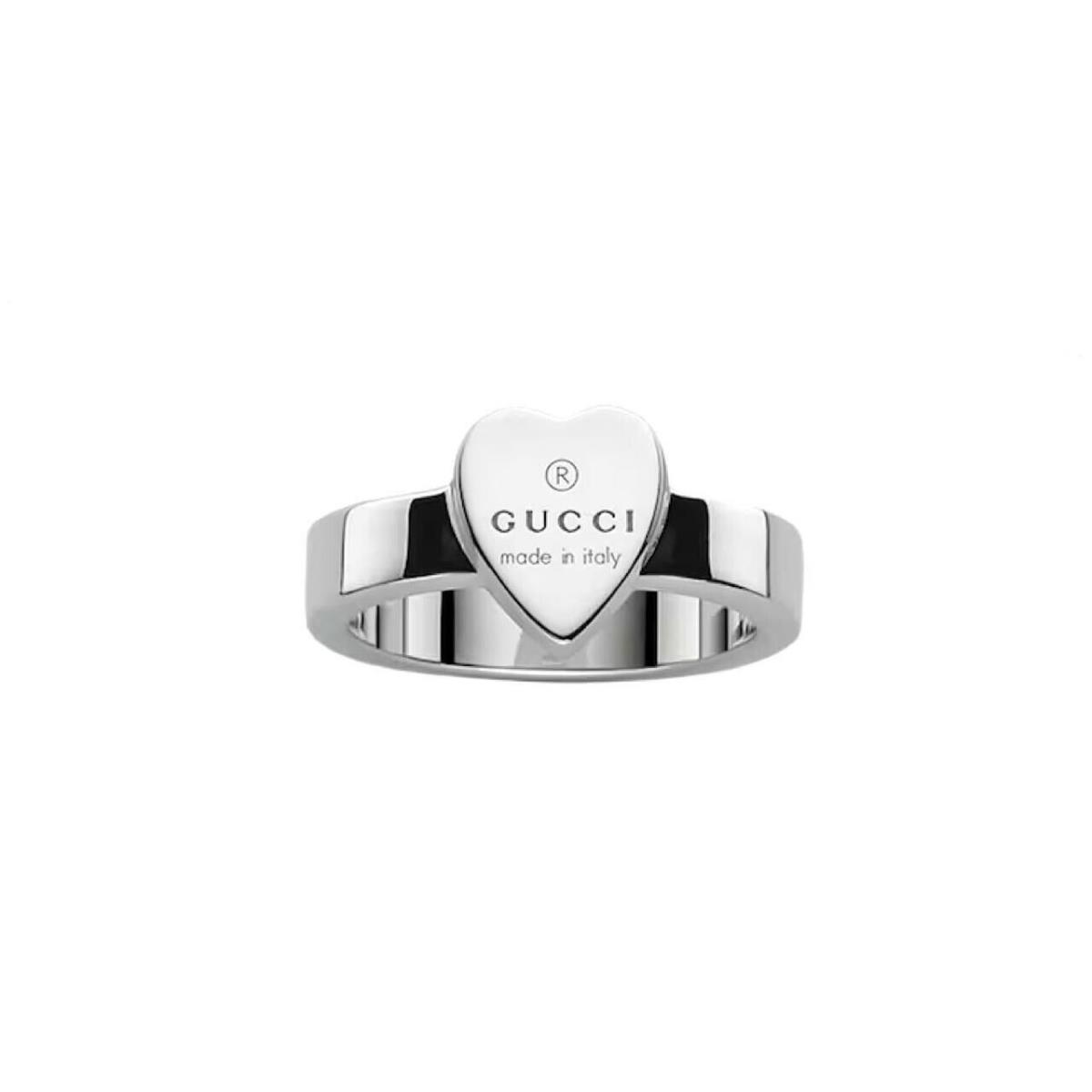 Gucci Sterling Silver Trademark Heart Ring YBC2238670010