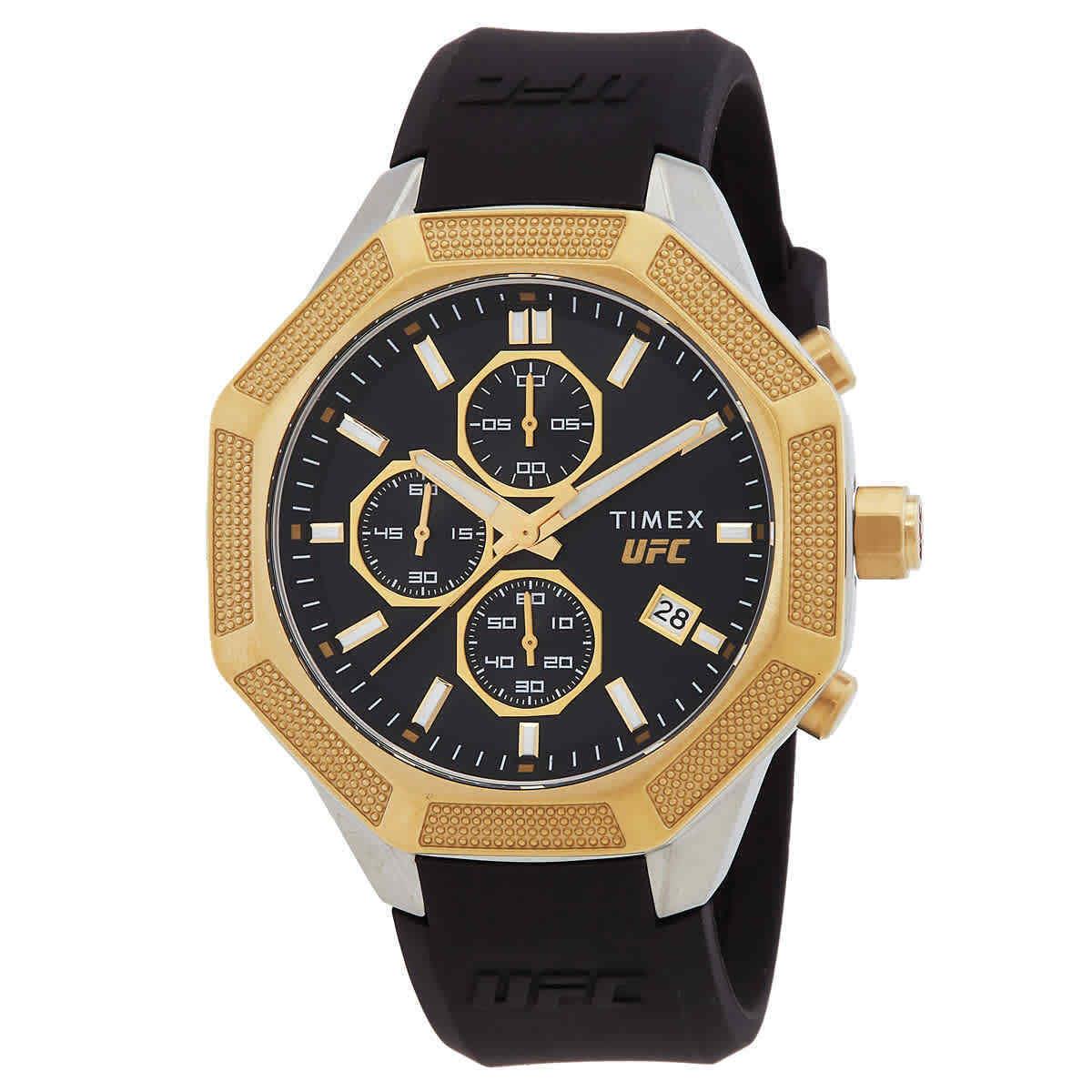 Timex Ufc King Chronograph Quartz Black Dial Men`s Watch TW2V87300JR