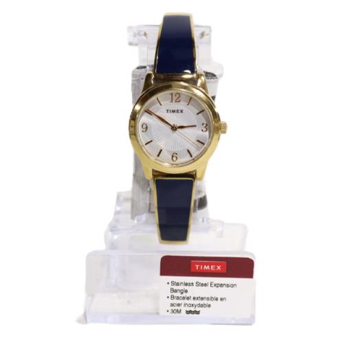 Timex Women`s Stretch Bangle 25mm Blue-gold Stainless Steel Expansion Band Watch