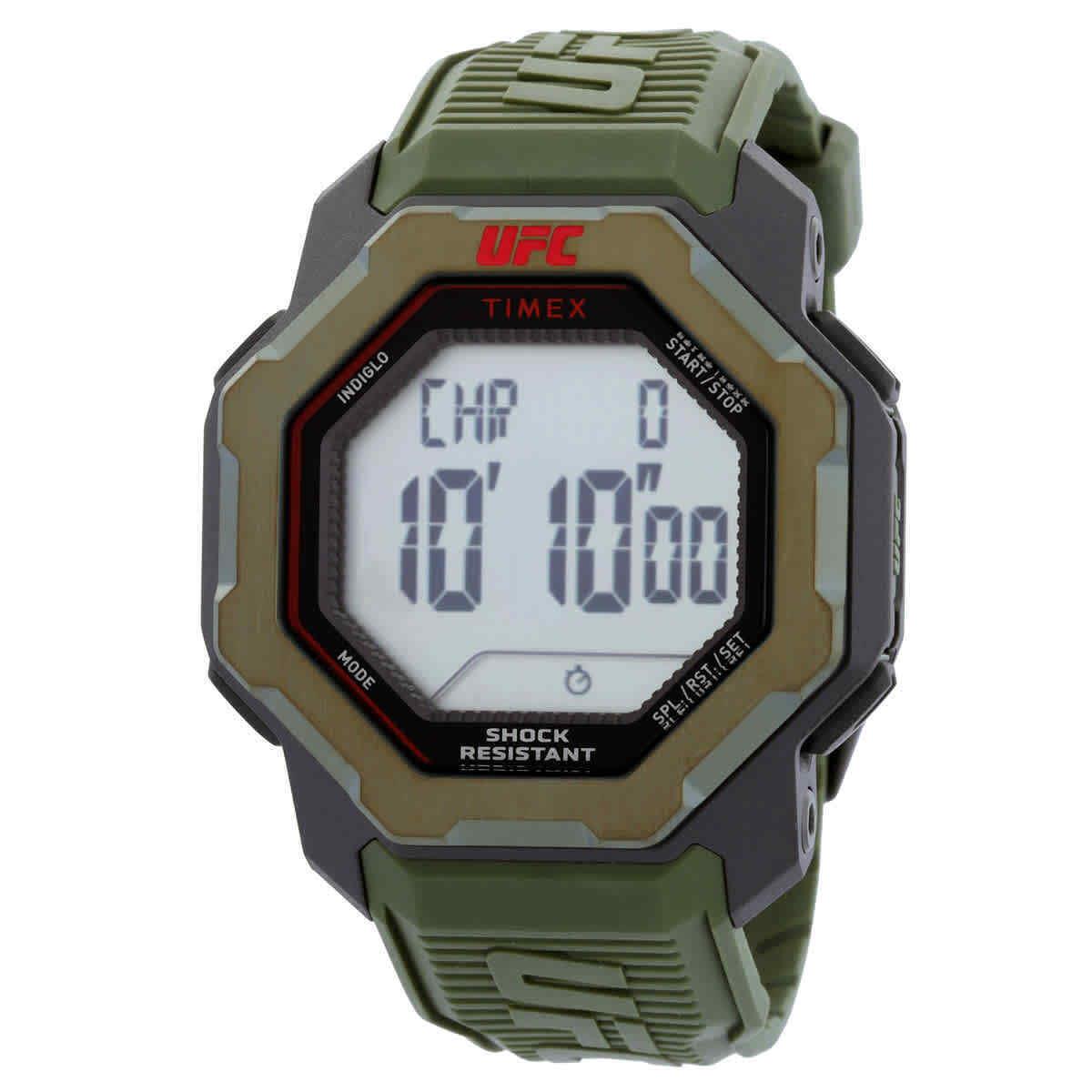 Timex Ufc Knockout Alarm Chronograph Quartz Digital Grey Dial Men`s Watch