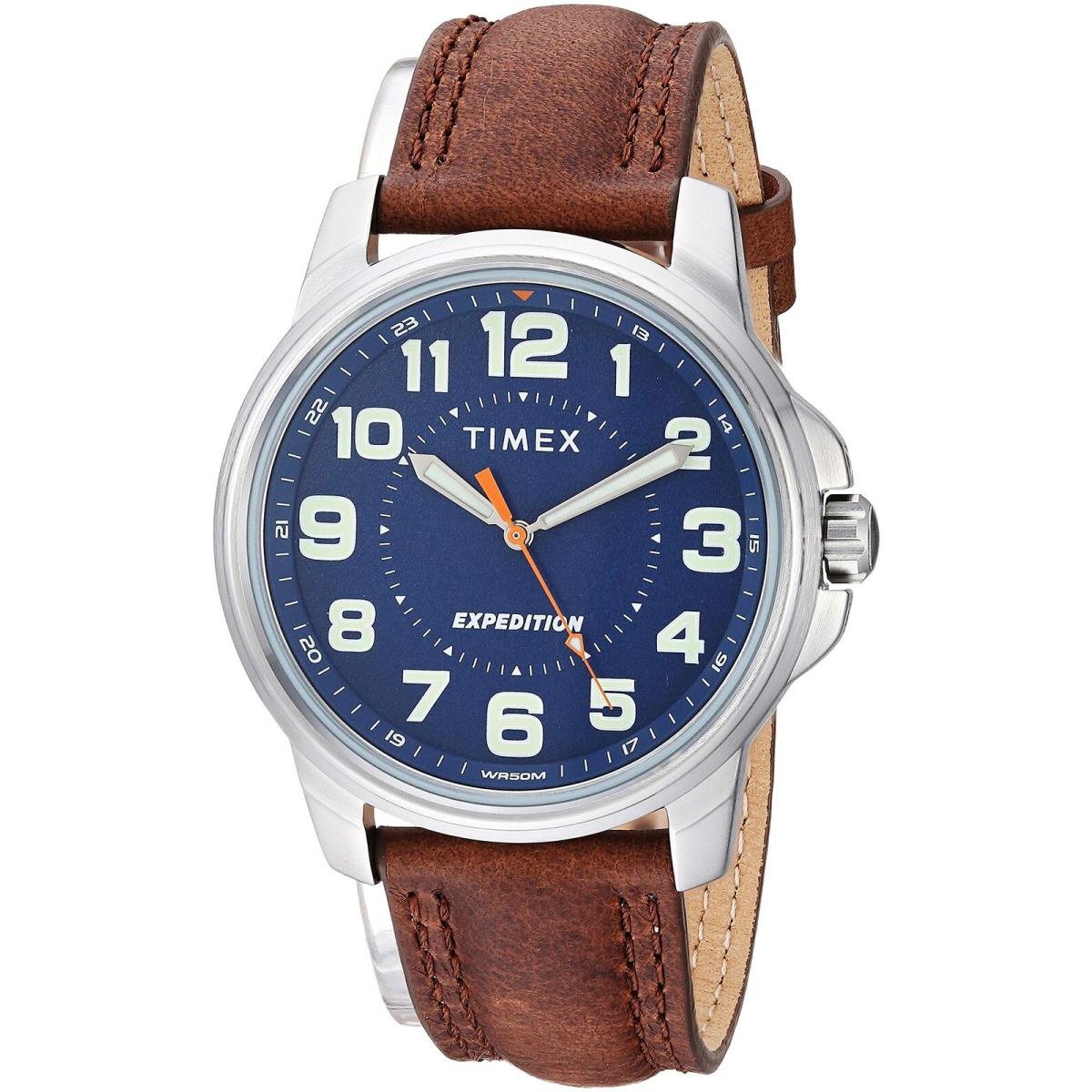 Timex Men`s TW4B16000 Expedition Field Brown/blue Leather Strap Watch