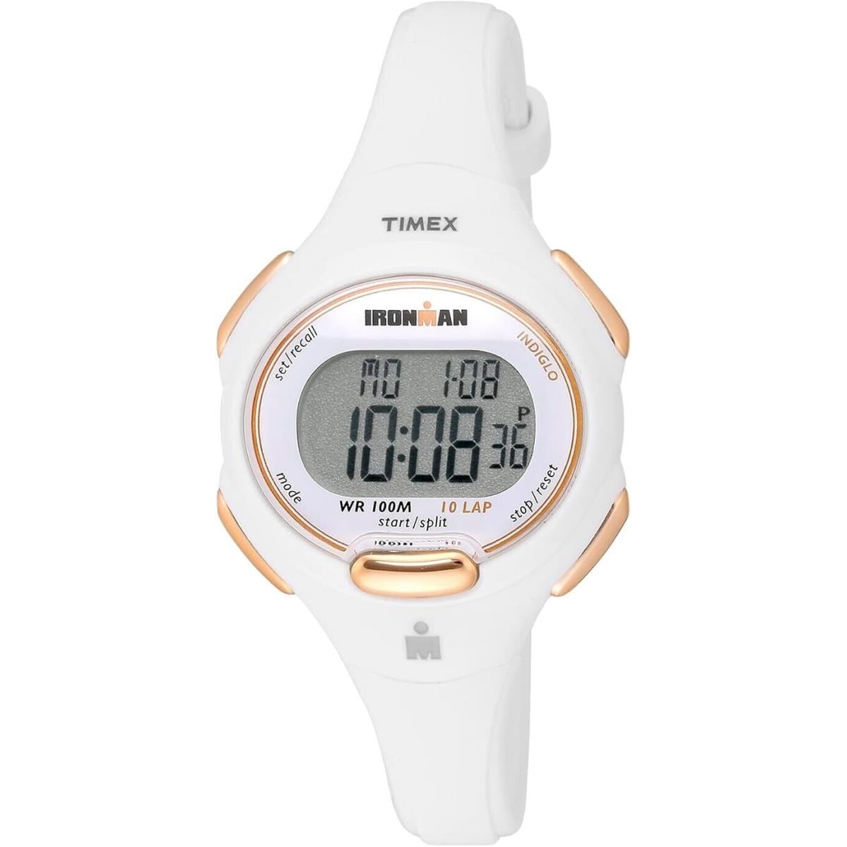 Timex TW5M51700 Women`s Ironman Essential 34mm White Case Rose-gold-tone Accents