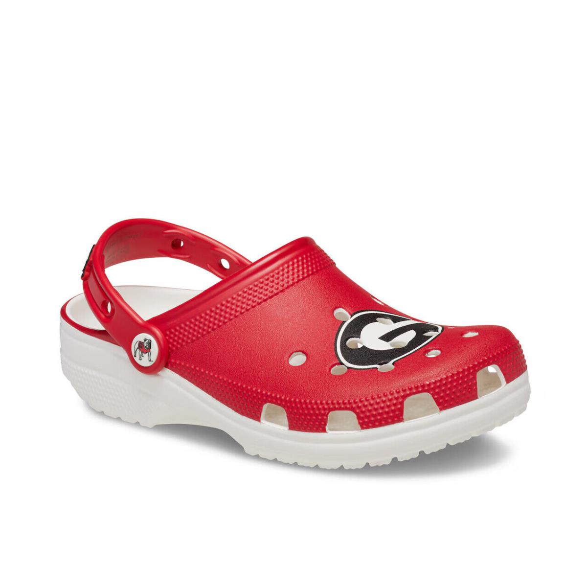 Mens Crocs University OF Georgia Classic Red White Croslite Clog