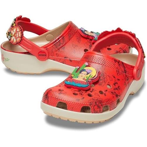 Crocs Frida Kahlo Classic Clogs Womens 209450-2Y2 Jibbitz 8