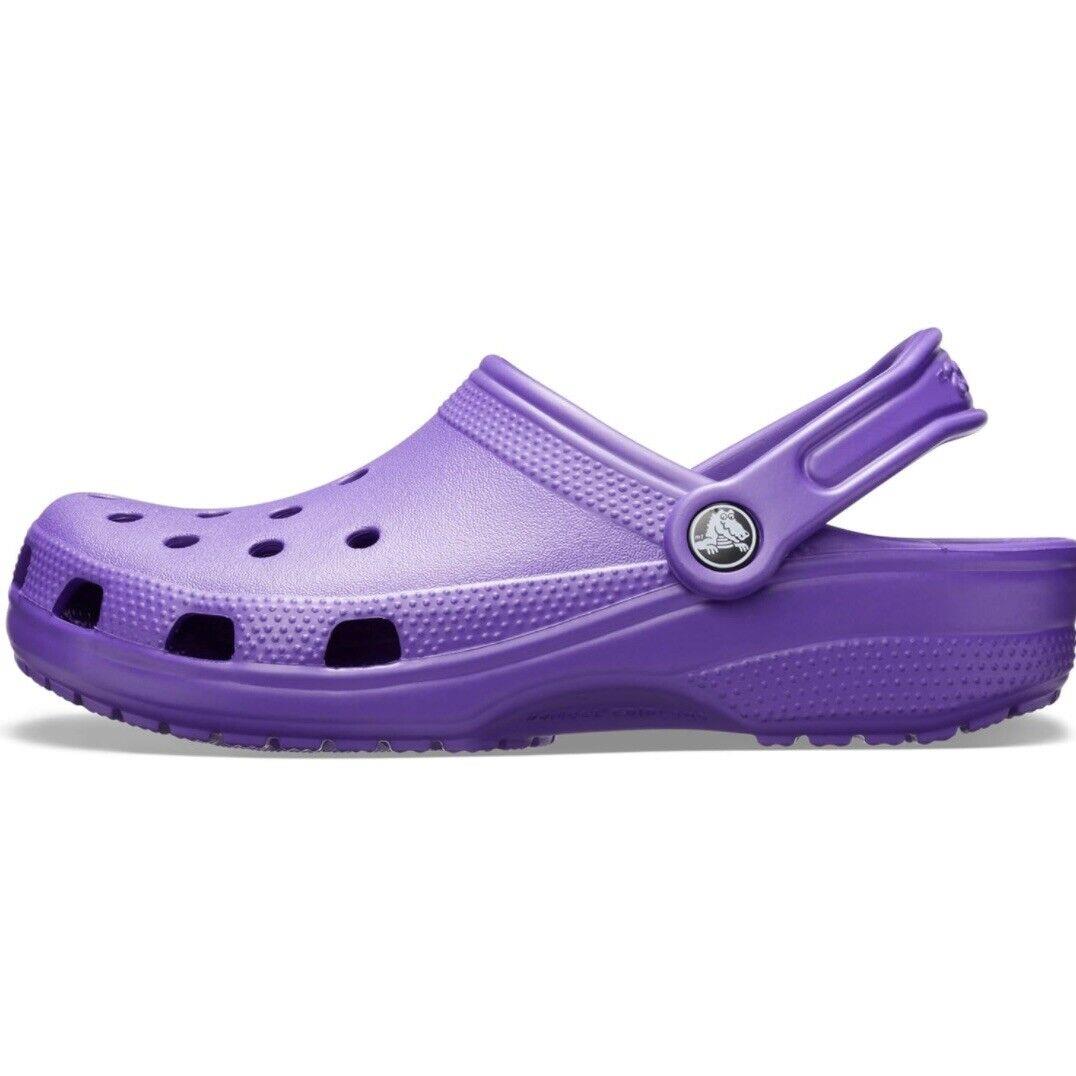 Crocs Shoes Classic Clogs Slip On Water Shoes Neon Purple US Women s Size 8