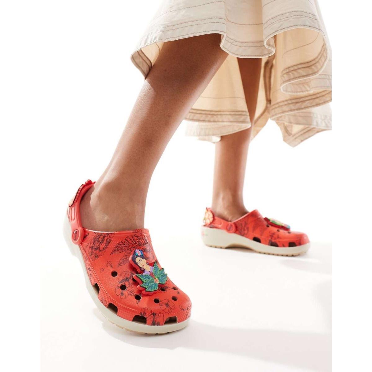 Frida Kahlo x Crocs Men`s 7 Women`s 9 Bone/red Classic Clog Slip On C13-1