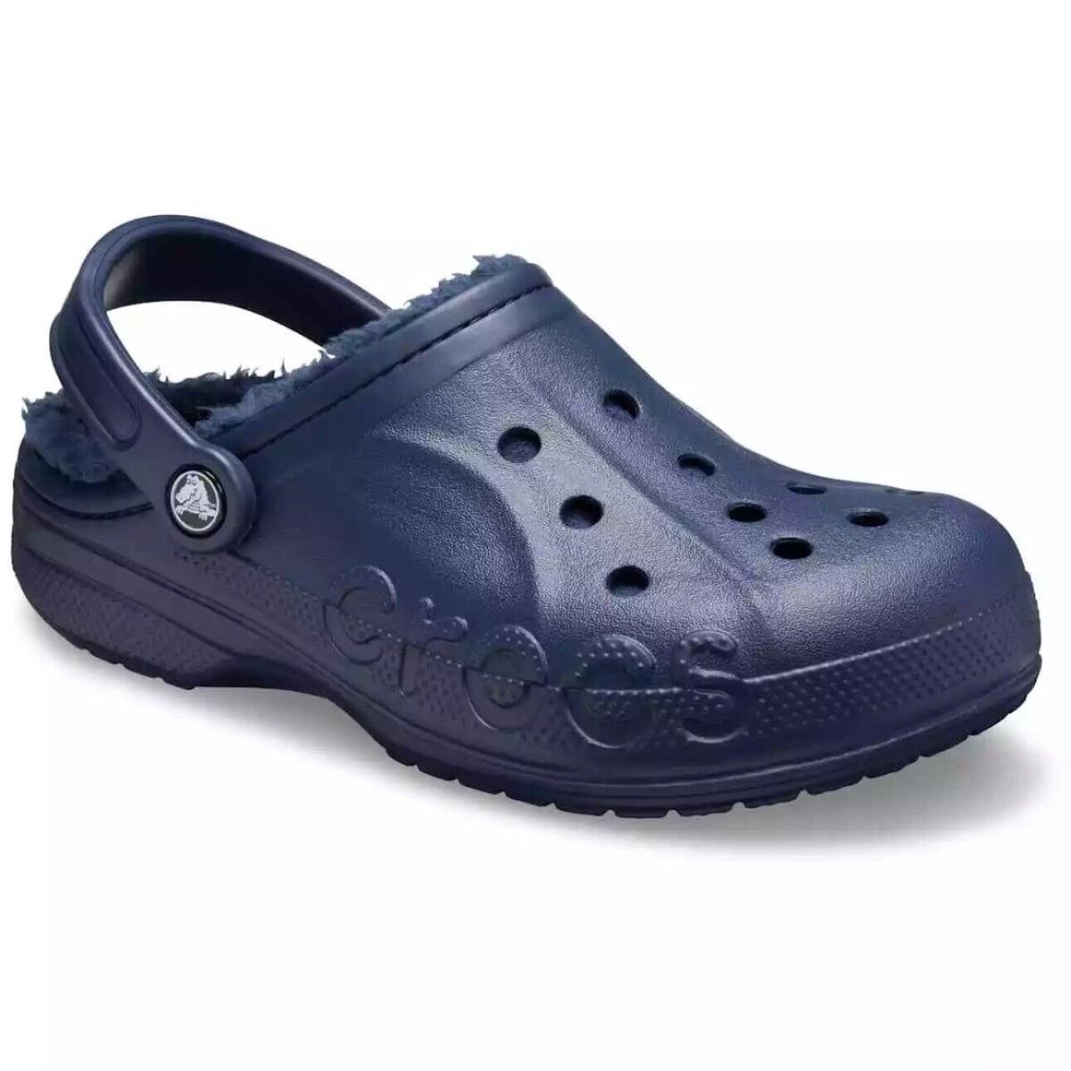 Crocs Baya Lined Clogs Indoor House Shoes Cold Winter Women s US Size 6 Navy