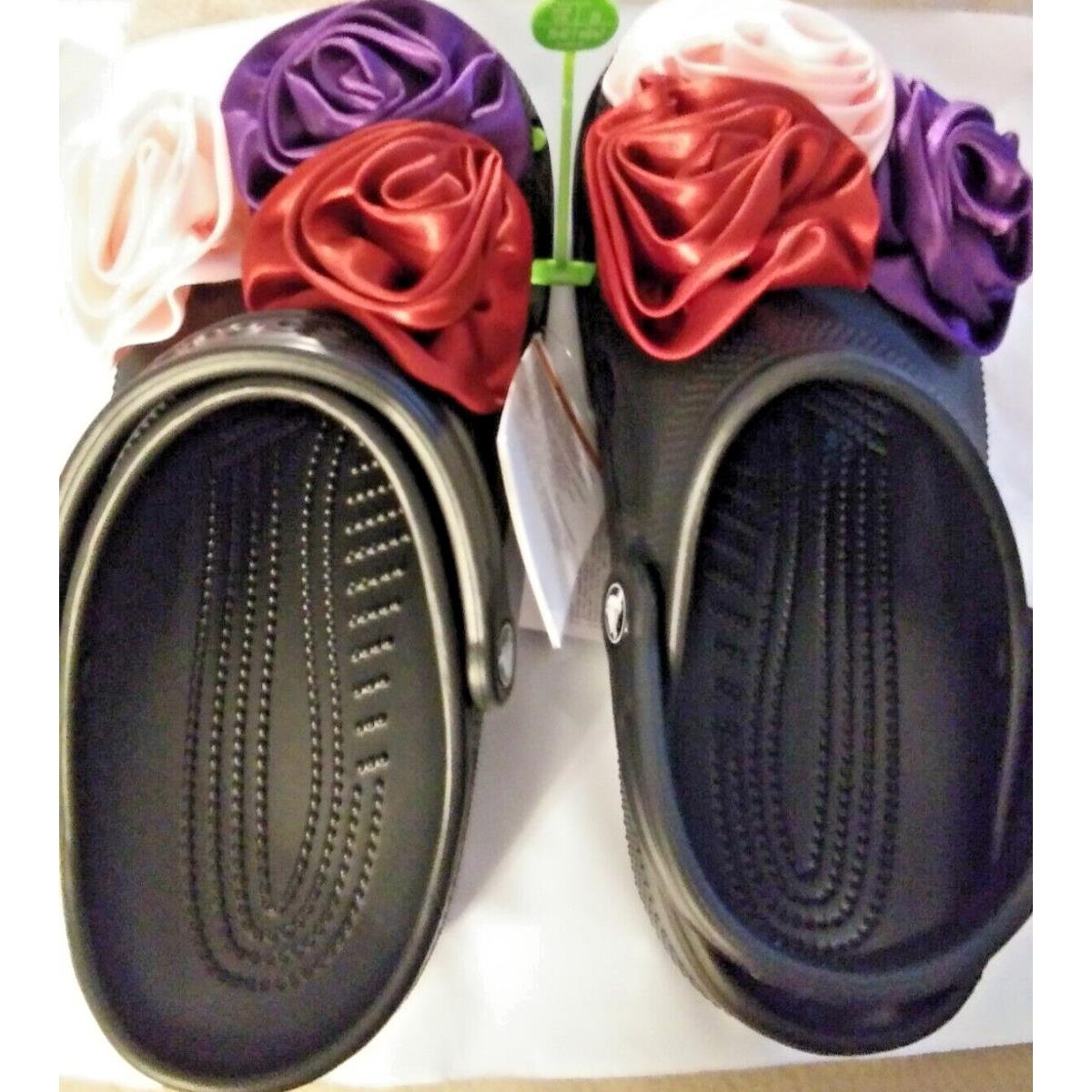 Crocs Classic Rosette Clog Black Pink Red Purple Size M7/W9 Clog Shoes