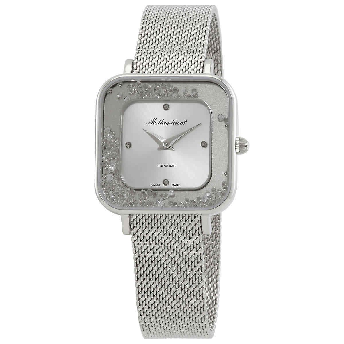 Mathey-tissot Gemina Quartz Diamond Silver Dial Ladies Watch D984SAI