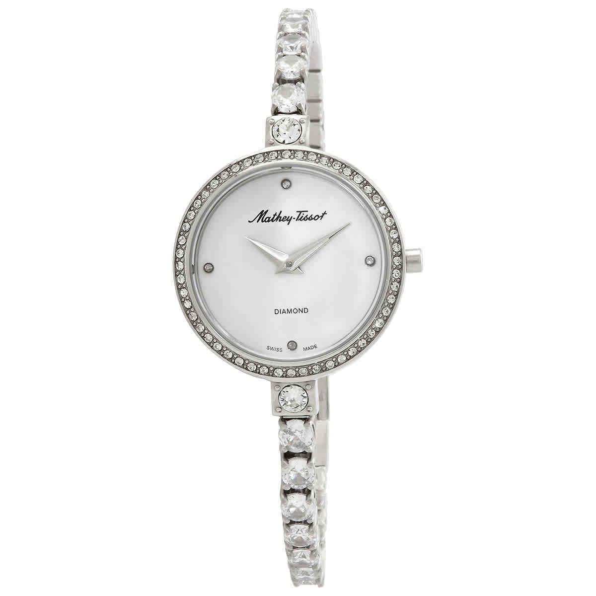 Mathey-tissot Infinity Quartz Diamond Crystal Silver Dial Ladies Watch D986SAI