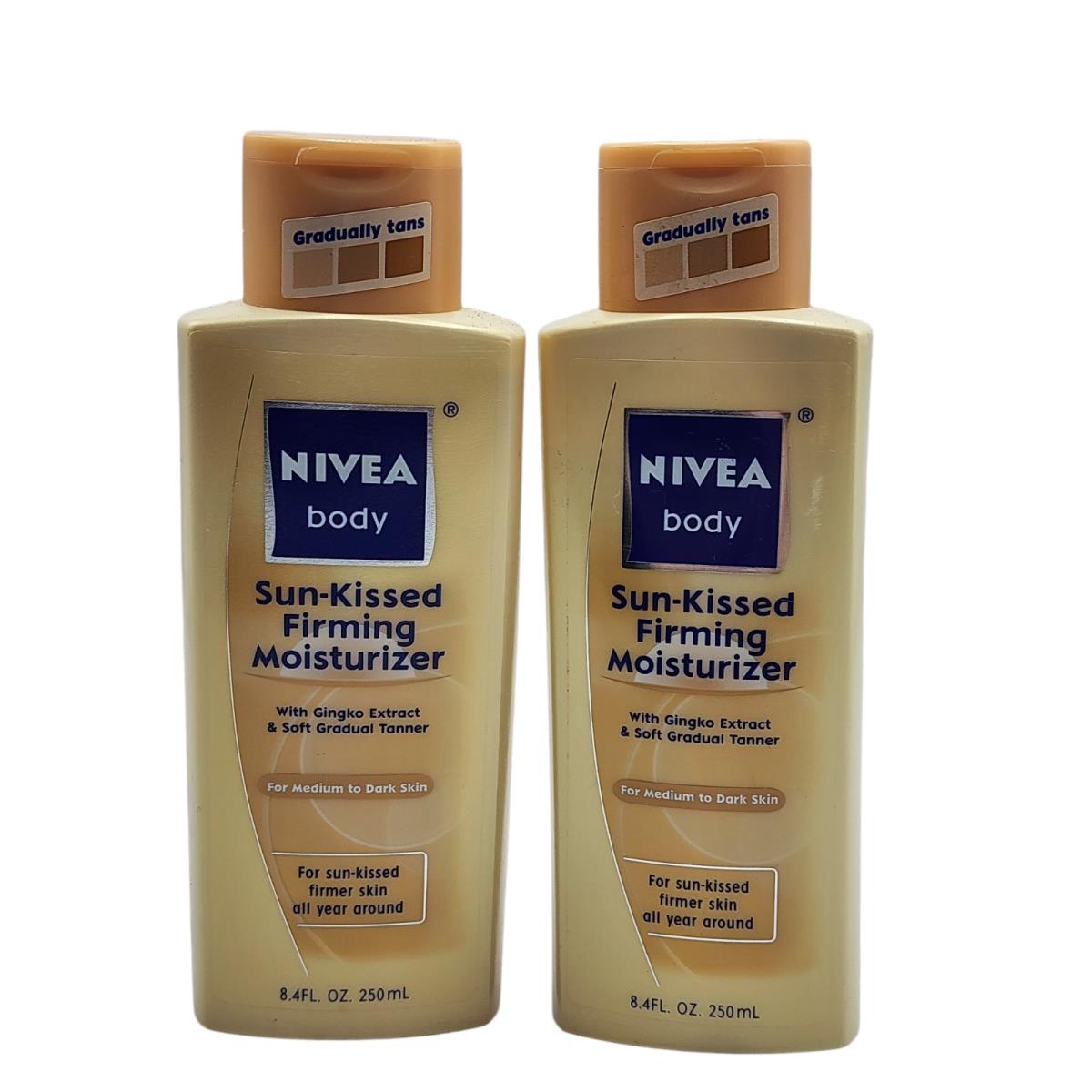 2 Nivea Sun-kissed Firming Moisturizer Gingko Extract Medium to Dark Skin 8.4 oz