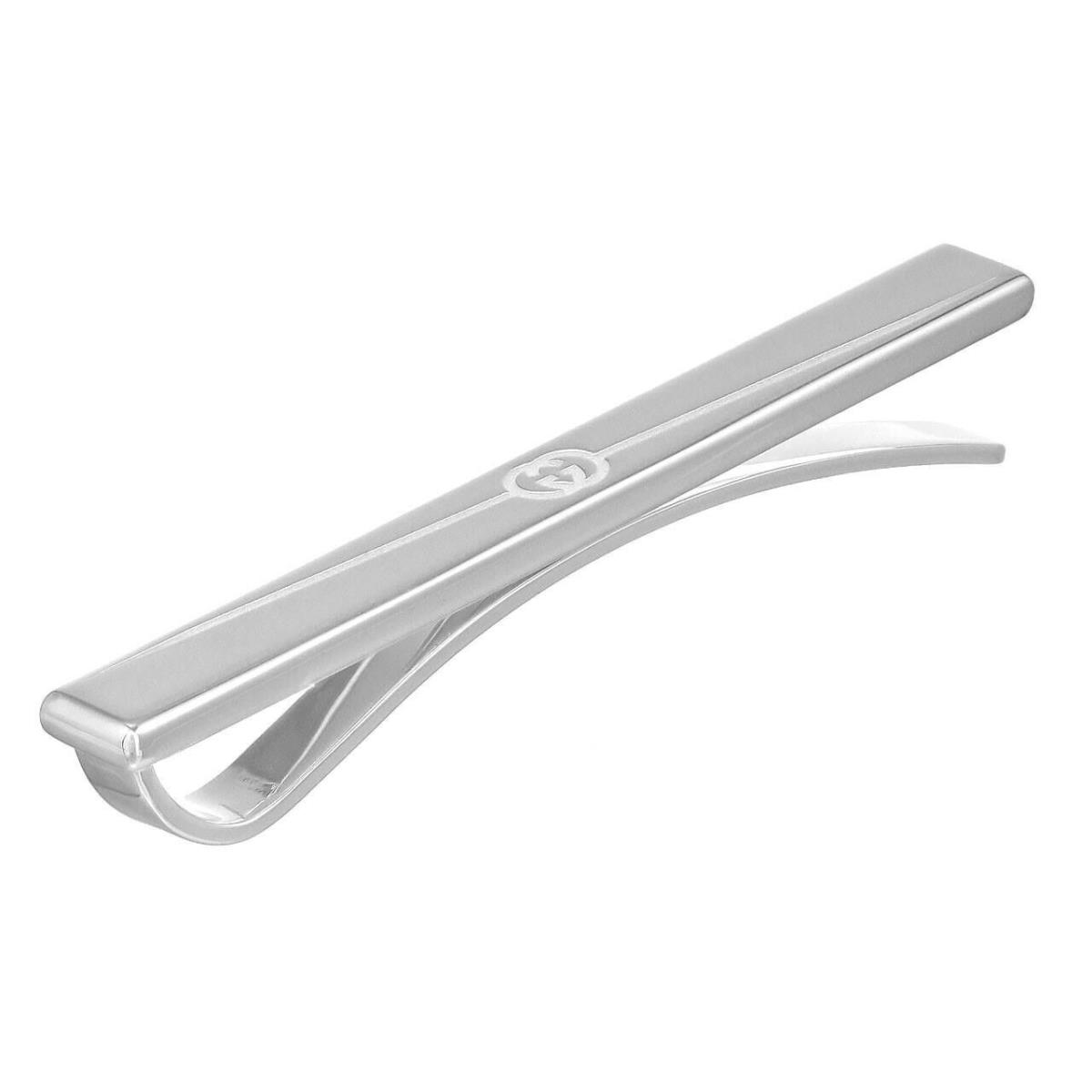 Gucci Tag Interlocking G Sterling Silver Tie Bar YBF77403400100U