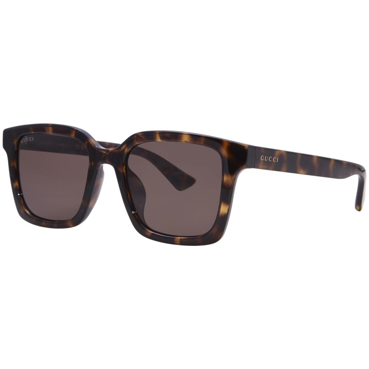 Gucci GG1582SK 002 Sunglasses Men`s Havana/brown Square Shape 54mm