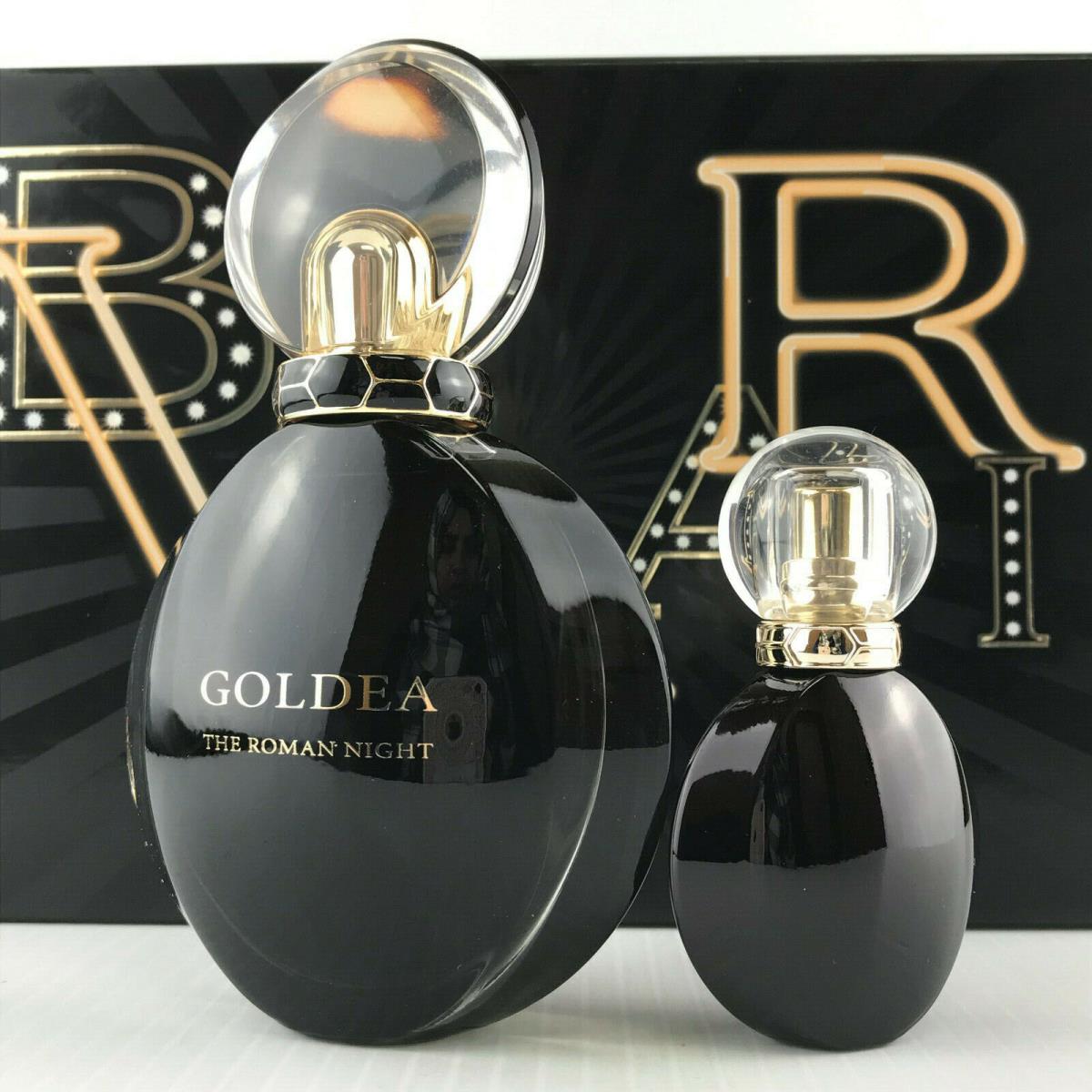 Bvlgari The Roman Night Goldea 2pc Women Set Parfum Spray 2.5 oz and 0.5 oz