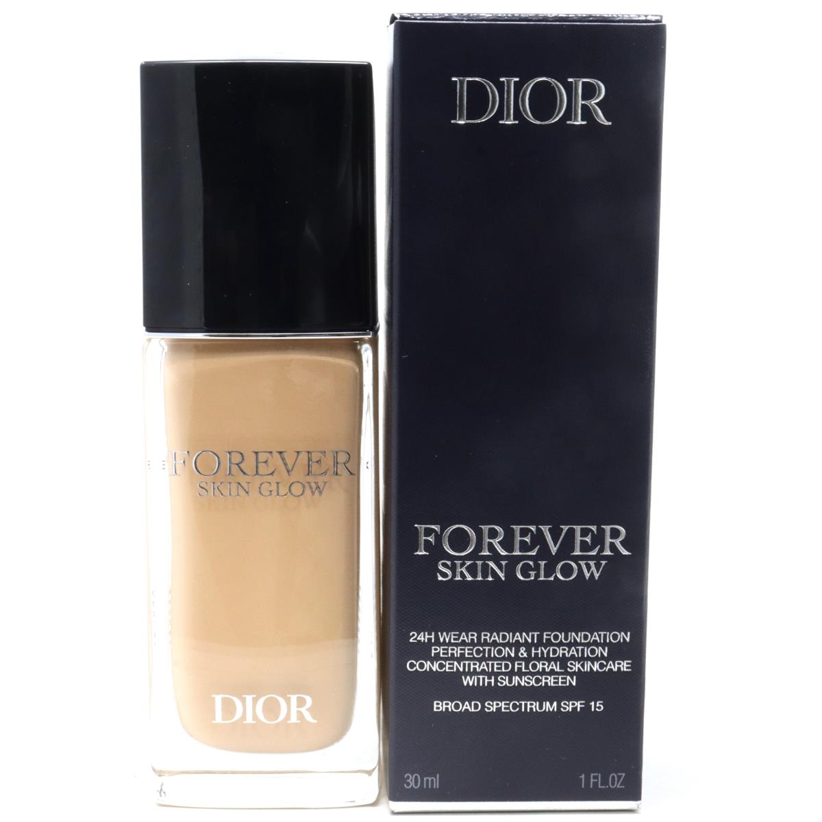 Dior Forever Skin Glow Hydrating Foundation 1.0oz/30ml 2.5W Warm/Glow SPF 15