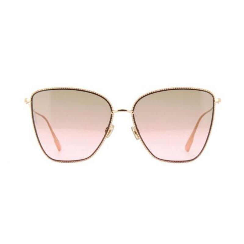 Dior Gold Studded Society 1S Sunglasses w/ Rose Pink Lenses