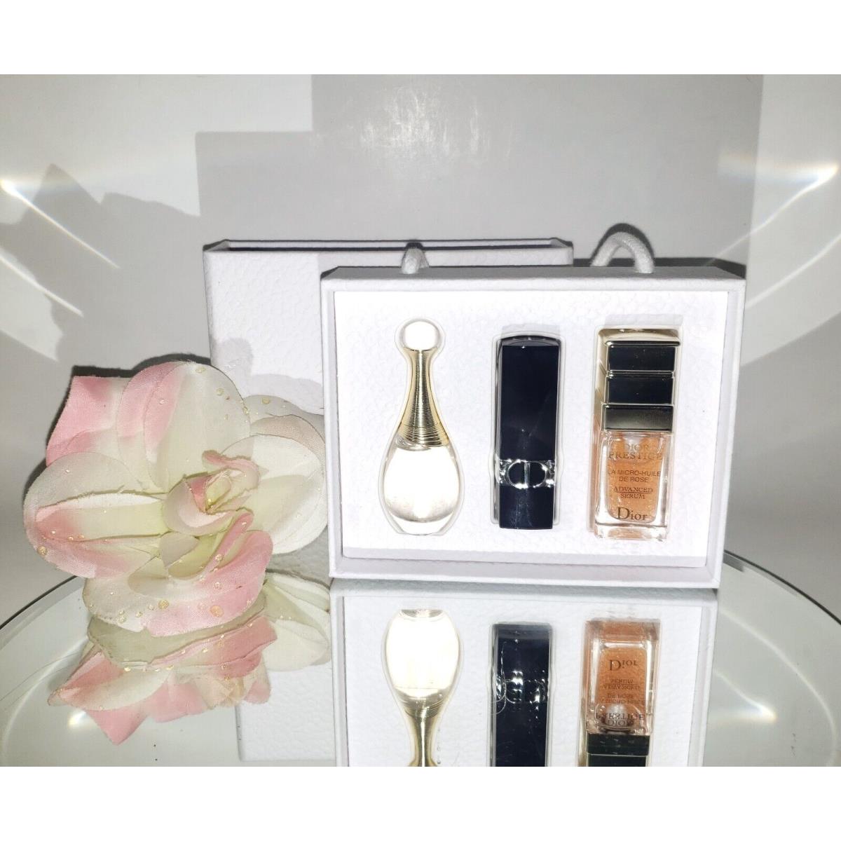 Christian Dior 3pc Gift Set J Adore Parfum Rouge 999 Lipstick Prestige Serum