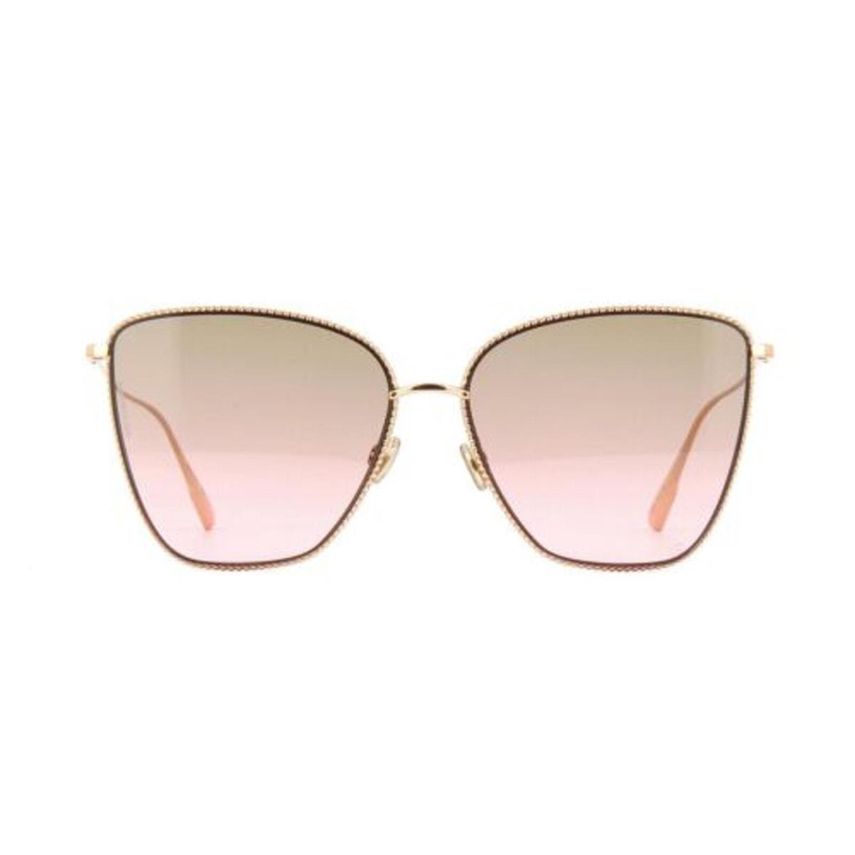 Dior Gold Studded Society 1S Sunglasses w/ Rose Pink Lenses