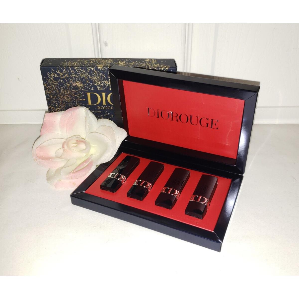 Christian Dior Rouge 4pc Mini Lipstick Gift Set Ltd Edition 999/100/720/760