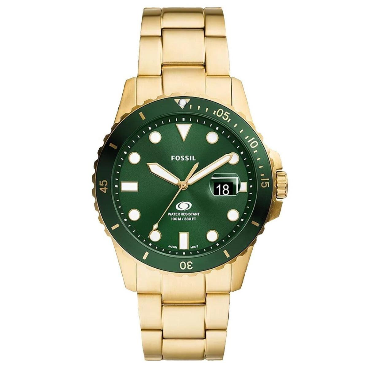 Fossil Mens Dive Green Dial Watch - Fs6030